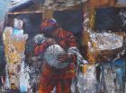 &#039;A voice in the dark&#039; (80cm X 60cm)<br />Mixed media on canvas