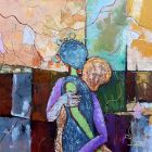 &#039;Consociate&#039;<br />(100cm X 100cm)<br />Miexed media on canvas